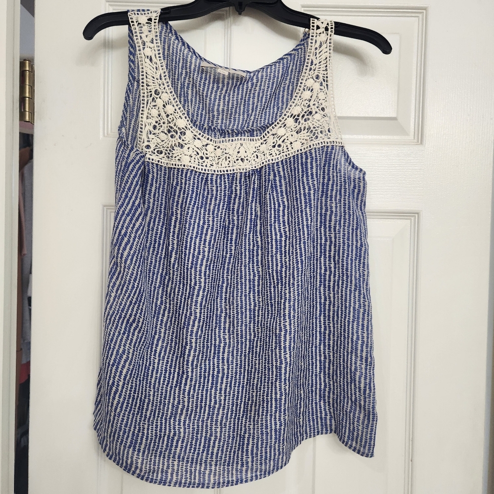 Loft Lacy Sleeveless Tank Top Blouse